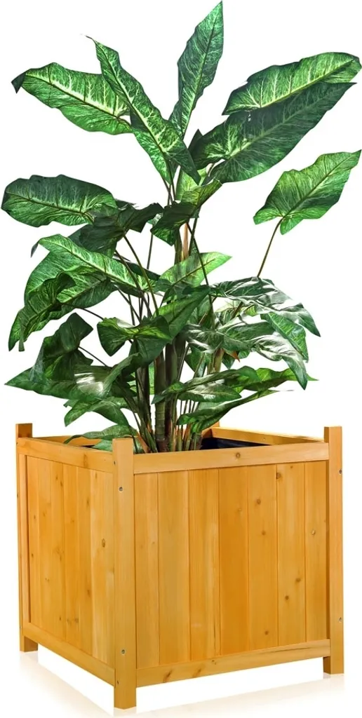 Bac à plantes en bois d'épicéa 50x50 cm carré et résistant aux UV