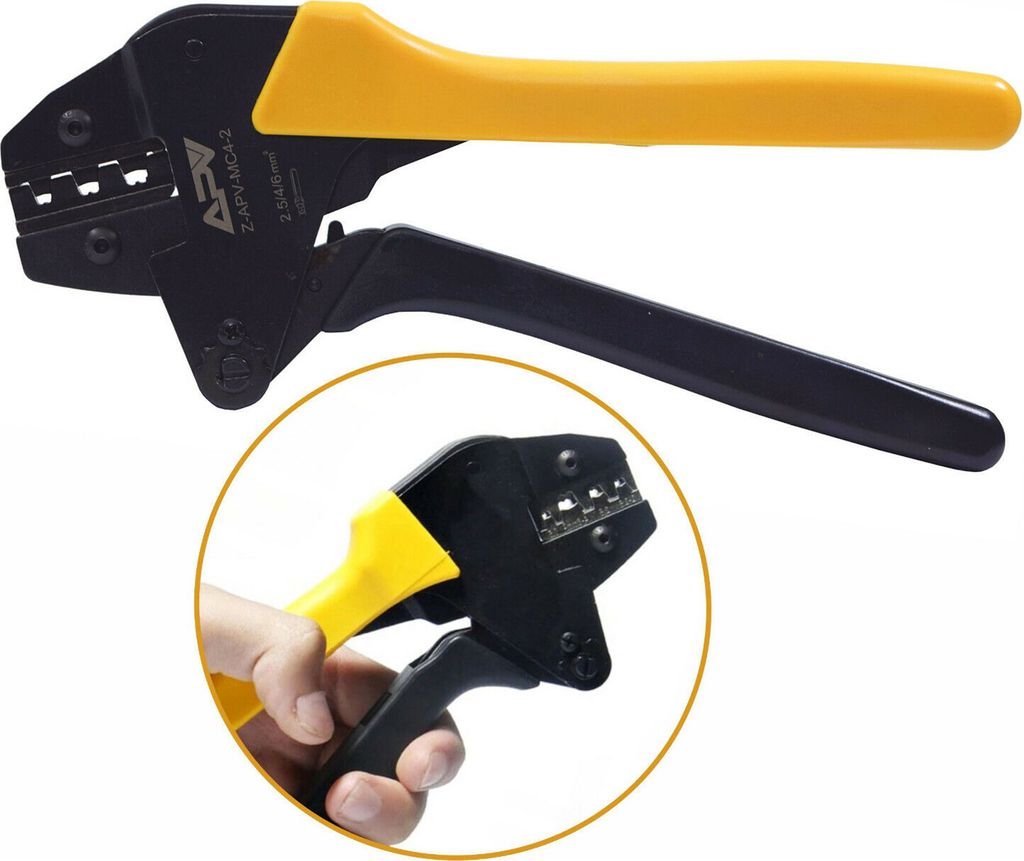 Crimpzange Aderendhülsenzange 2,5-6mm² für Kabelschuhe Gelb