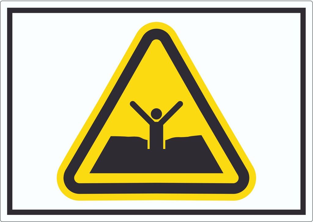 Aufkleber Warnung tiefer Schlamm Symbol A3 (297x420mm)
