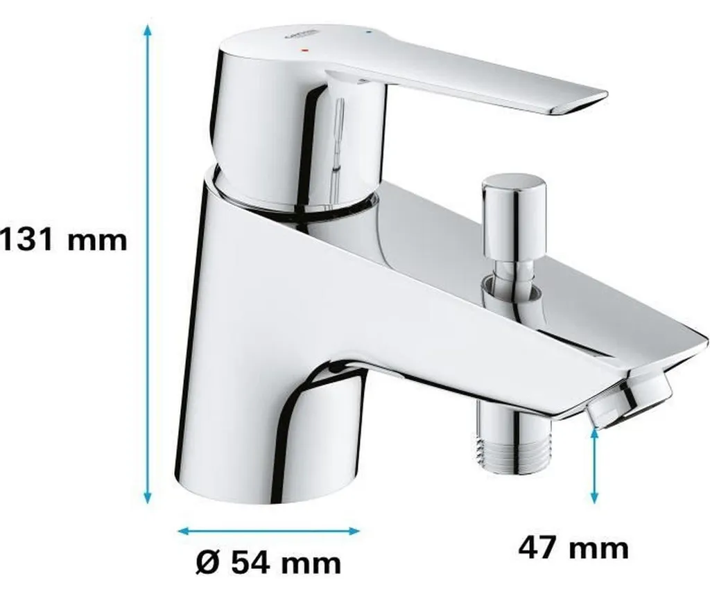 Mitigeur monotrou de baignoire chrome GROHE Start - Éclat Durable - 4