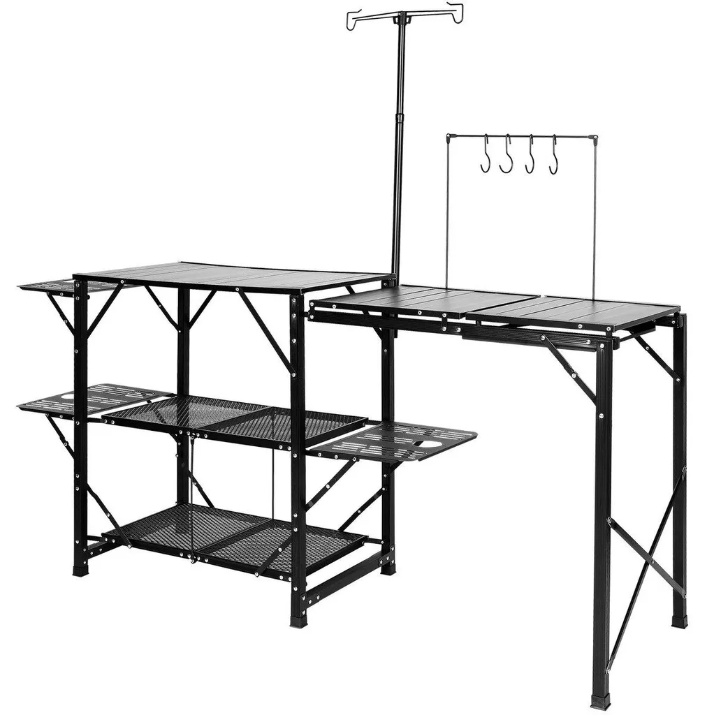 Station de cuisson camping avec évier pour barbecue et repas de groupe