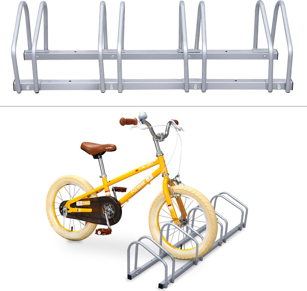 Aopunly Fahrradständer für 4 Räder Ständer Silber Rad Radständer Aufstellständer Fahrradparksystem in verschiedenen Größen