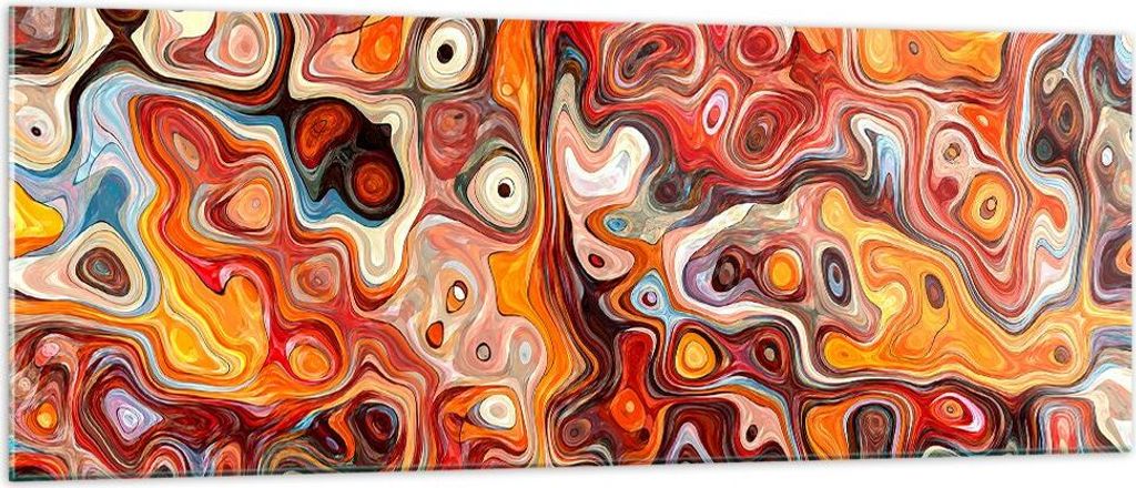 Bilder auf glas - Abstraktion modern - 140x50cm - Glasbilder - Wandbilder - Kunstdruck - zum Aufhängen bereit - Wanddekoration aus Glas - Glas Bil...