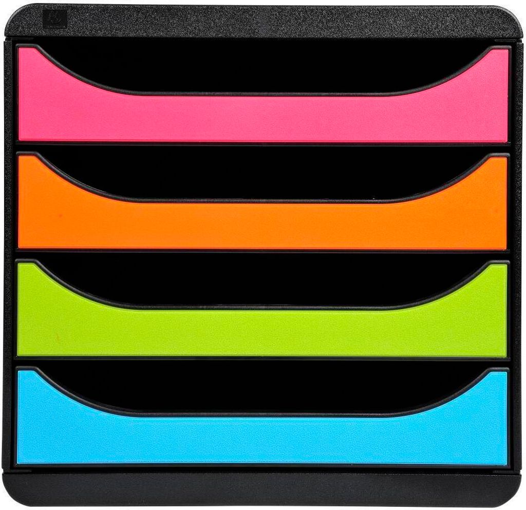 Exacompta Schubladenbox Big Box, 4 offene Schubladen, , Regenbogen, 310498D