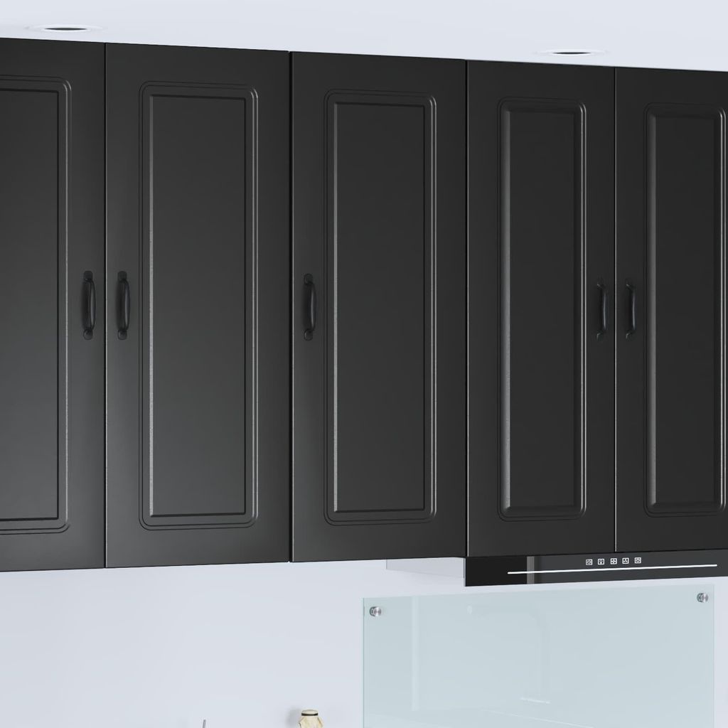 "Schlussverkauf" Küchenschrank/Sideboard - 1 pc - Aufbewahrungsschrank moderne - Kalmar Schwarz 40x31x100 cm Holzwerkstoff C10395