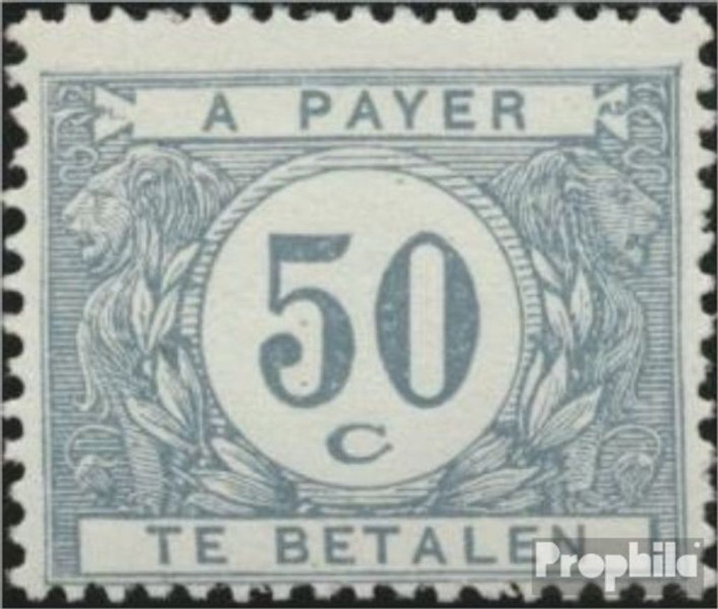 Briefmarken Belgien 1921 Mi P29b postfrisch Portomarke