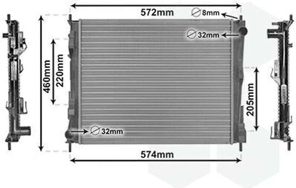 VAN WEZEL 43002375 - OE 8200448553 Kühler, Motorkühlung für Twingo II (CN0), Wind (E4M)