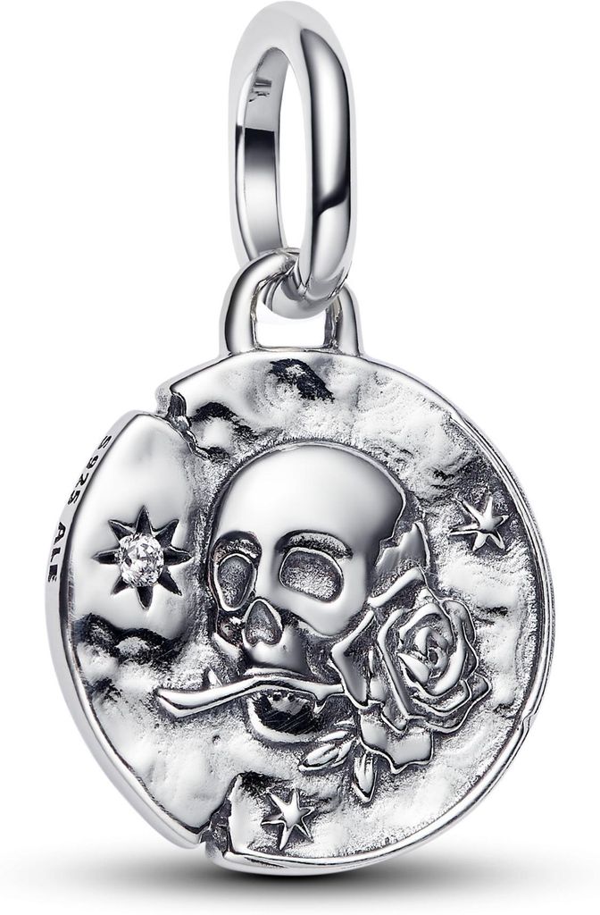 Pandora Totenkopf Medaillon-Charm 794089C01 Charm Anhänger