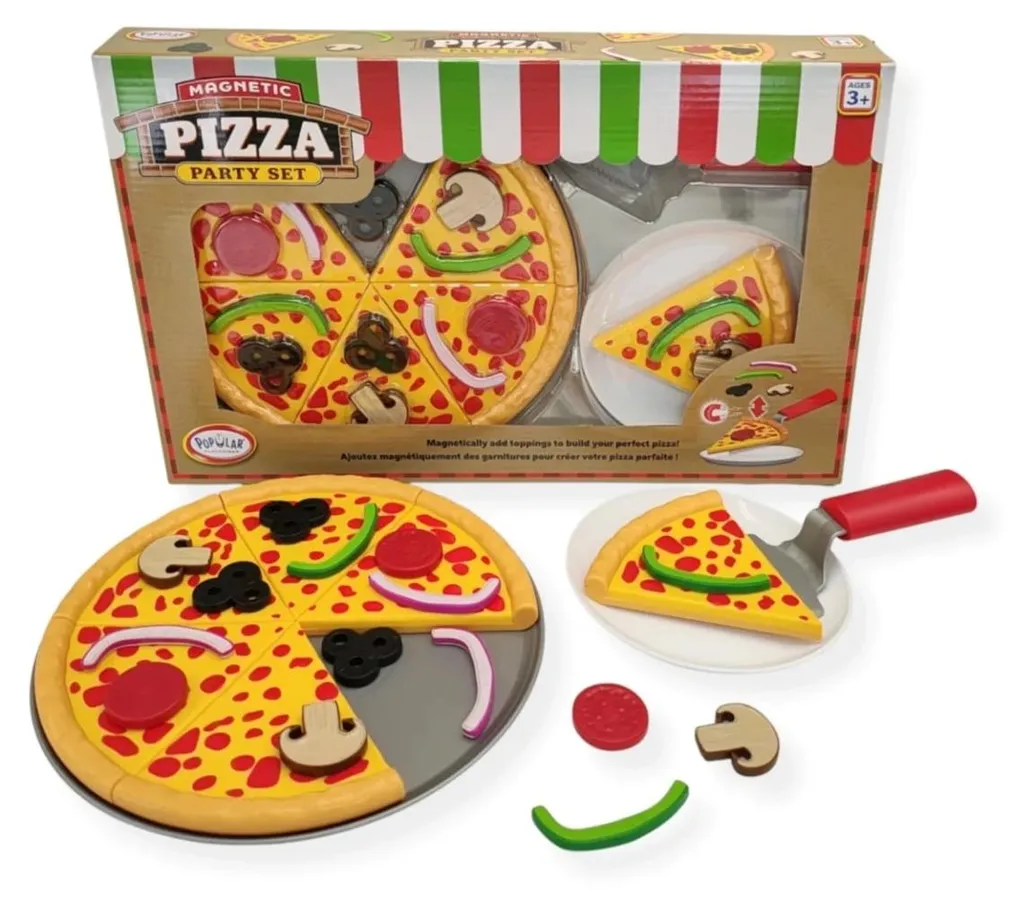 Pizza Magnétique Enfant - Fini les Garnitures qui Tombent au Sol