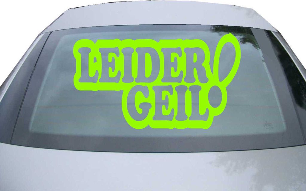 Indigos UG - Aufkleber Heckscheibe & Motorklappe DE2180 - neongrün - 600x347 mm - Leider geil! - Auto Scheiben Fenster Heckklappe Tuning Racing JD...