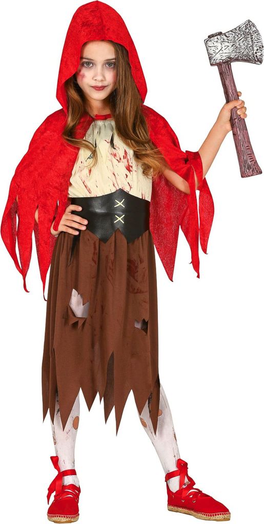 Zombie Märchen Rotkäppchen Kostüm Kinder Grimmsche Geschichten Halloween Horrorkostüm Märchenfigur Untote Abenteuer Fantasy Verkleidung, Grö...