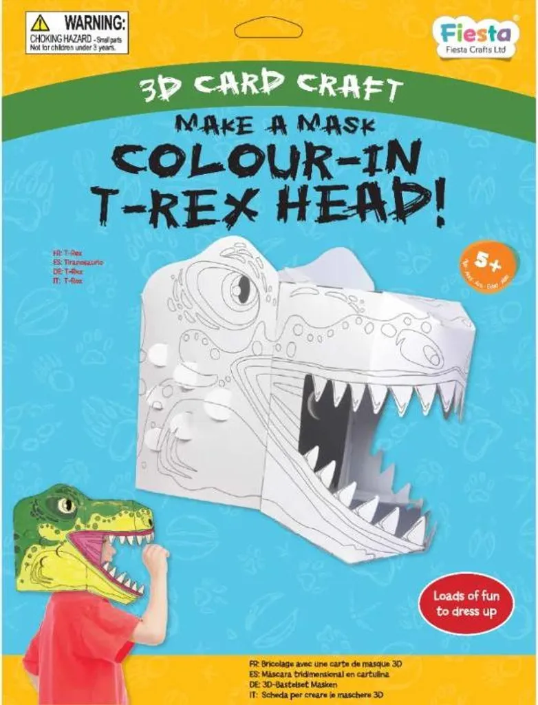 Masque T-Rex 3D DIY pour Déguisement Anniversaire et Activité Scolaire