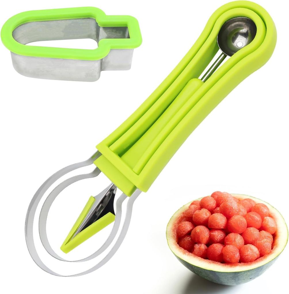 3-in-1 DIY Obstschneider Wassermelonen Schneider - Edelstahl Kugelausstecher