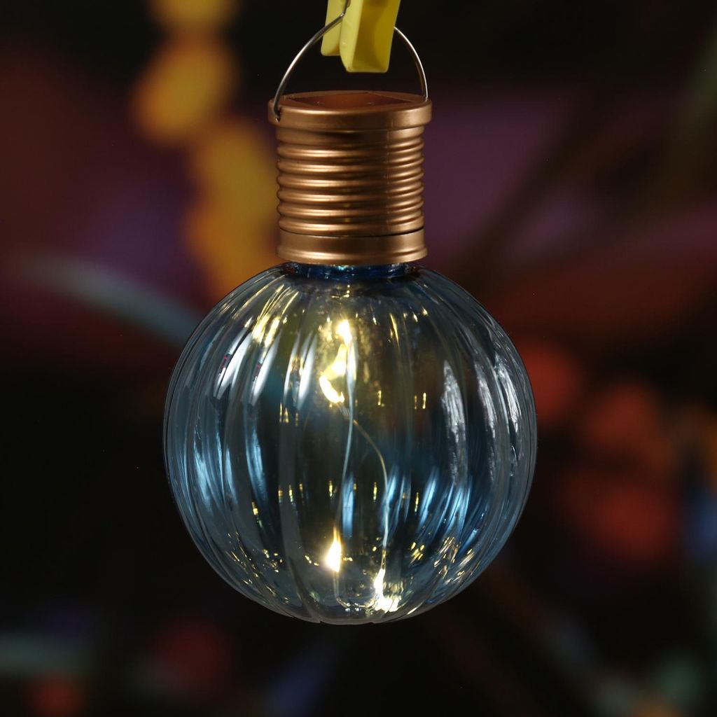 LED Solar Glühbirne GLOW - Kugelleuchte - 4 warmweiße LED Produktbild 