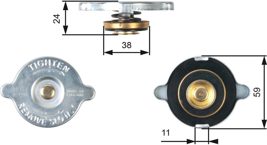 GATES RC107 Kühlerdeckel Kühlmittelbehälter 0,5 Bar 7 PSI Produktbild 