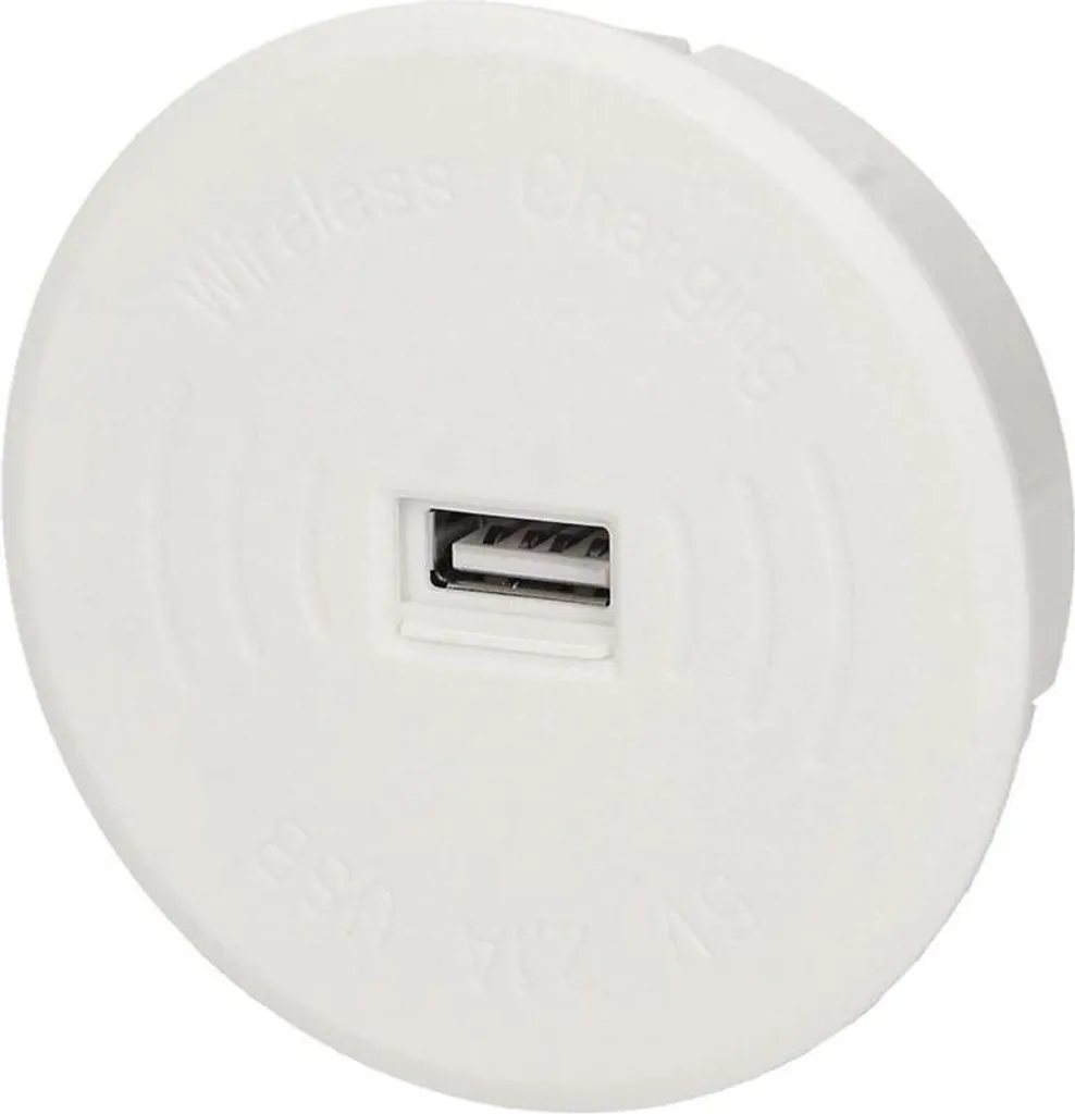 Chargeur inductif sans fil intégré ORNO OR-AE-1367/W avec port USB blanc