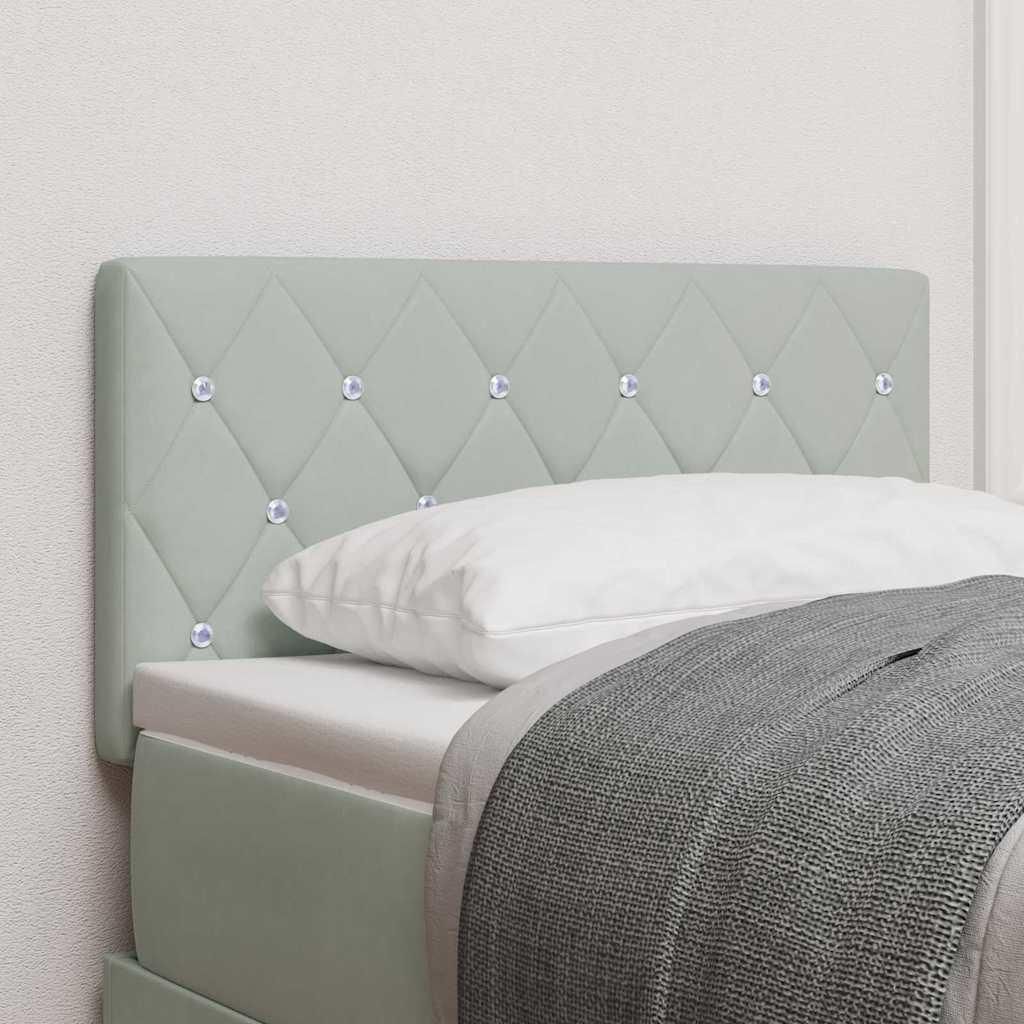 Möbel LED-Kopfteil mit LED -Streifenleuchten Hellgrau 80 cm Samt - Kopfteile 3338041