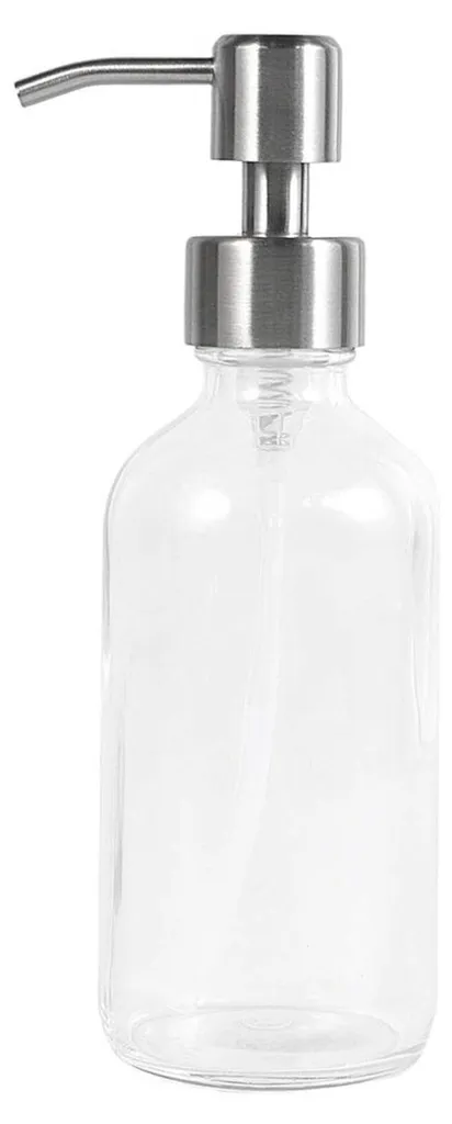 Flacon pompe en verre transparent et distributeur de lotion rechargeable