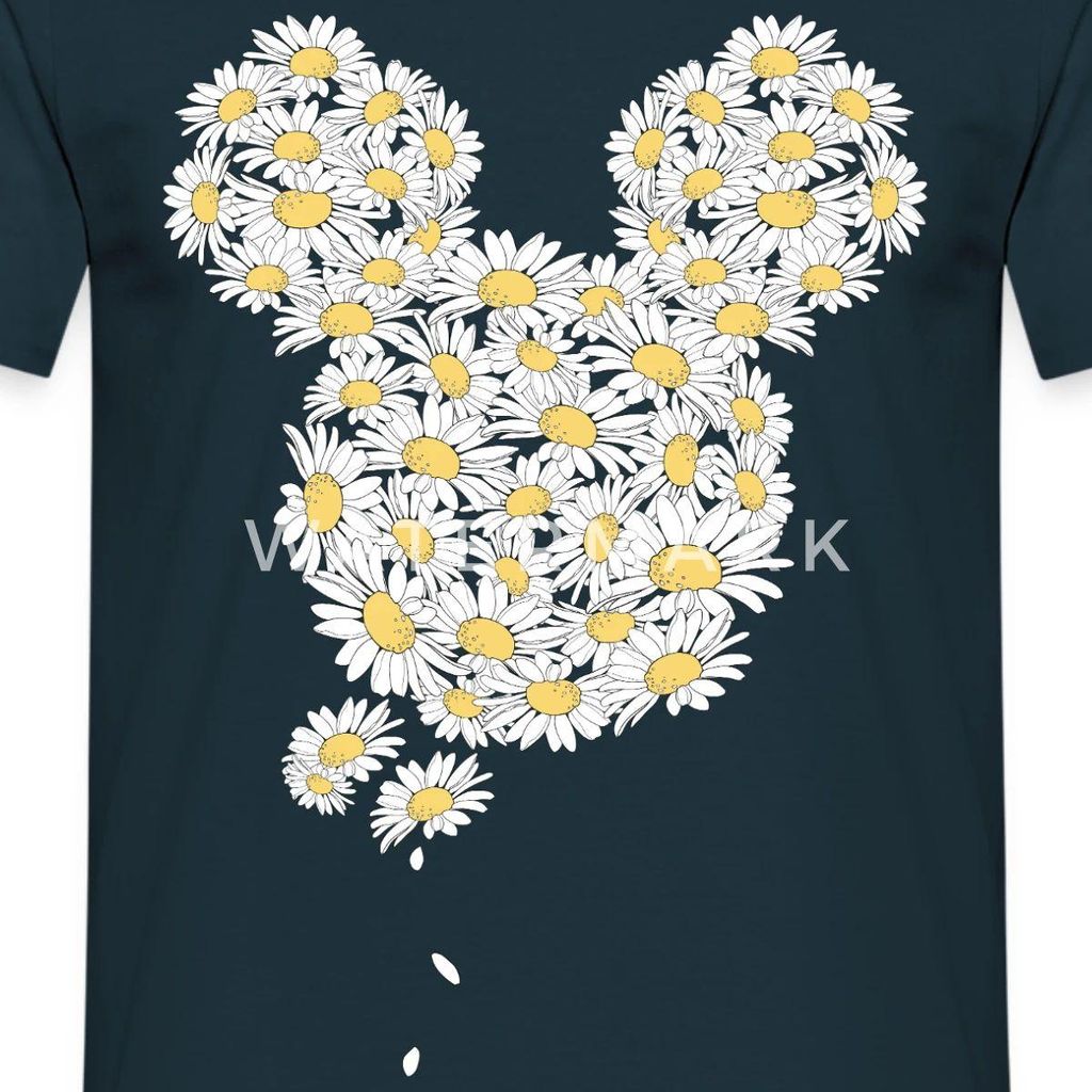 Mickey & Minnie Mickey Mouse Gänseblümchen Männer T-Shirt, M, Navy