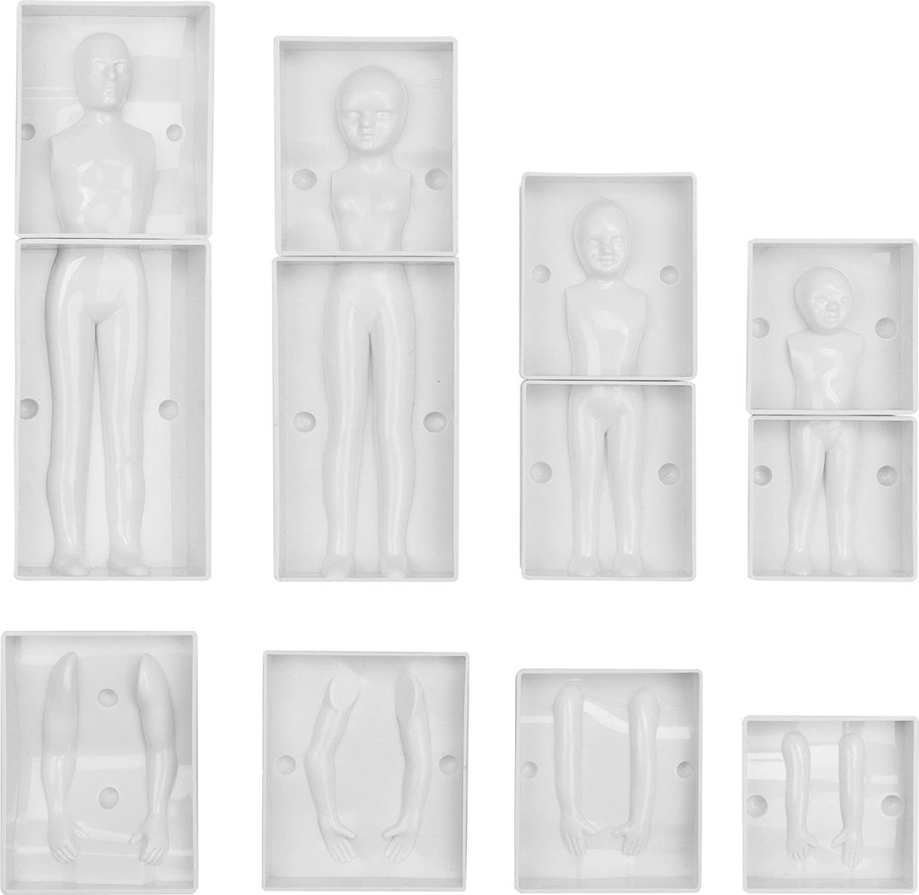 Kurtzy Menschen Fondant Figuren für Torten - Back Zubehör für Fondant - Plastik Fondant Moulds Familie mit Mann, Frau & 2 Kindern - Inkl.