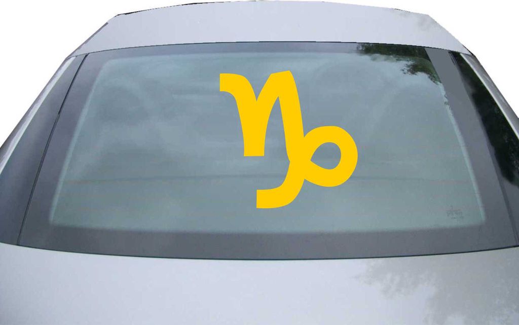 Indigos UG - Aufkleber Heckscheibe & Motorklappe DE2941 - gold - 600x599 mm - Steinbock Sternzeichen - Auto Scheiben Fenster Heckklappe Tuning Raci...