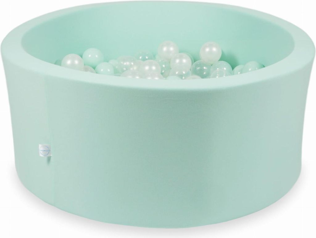 Dry Mint Pool 90x40 mit 300 Bällen: Transparent, Perlmutt, Hellmint