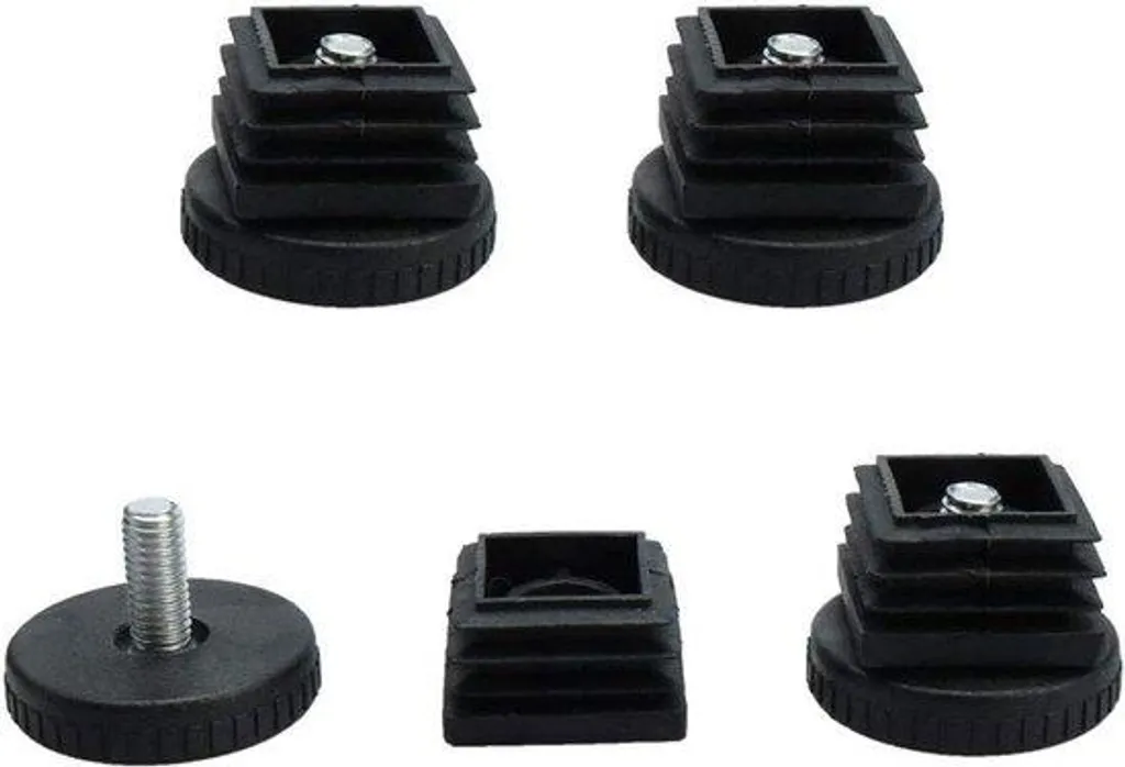 Pieds réglables pour tables et établis - Tube carré 25x25 mm - 4 pcs