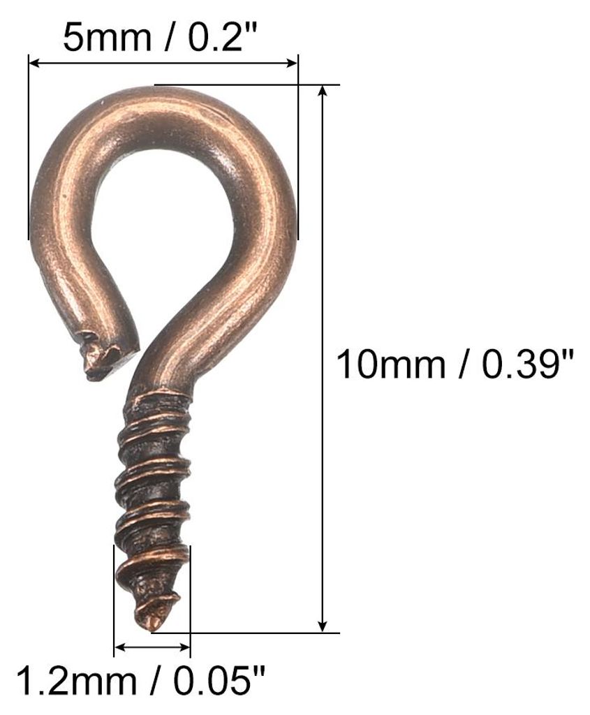 200 Stš¹ck Kleine Schraube Augenstifte Haken Mini ?sen Schrauben Gewinde 5x10x1.2mm Selbstschneidende Bolzen fš¹r Schmuck Herstellung Ergebniss...