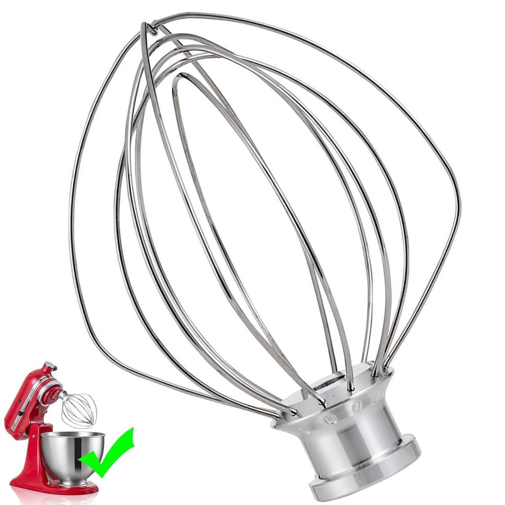 Drahtpeitschenaufsatz für KitchenAid K45WW Quart Bowl-Lift Stand Mixer Edelstahl Schneebesen spülmaschinenfest für Ei schwere Sahnebeat