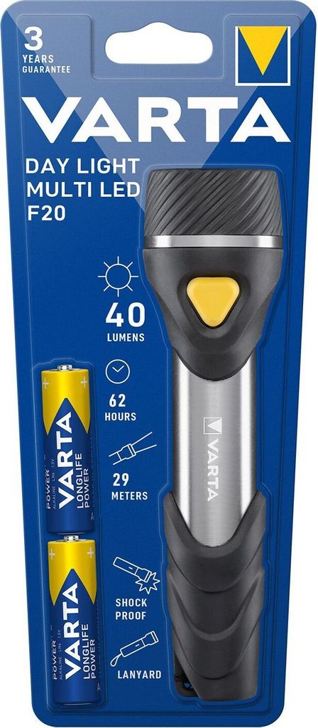 Varta 16632 101 421 Taschenlampe LED Day Light Multi F20 - schwarz/silber