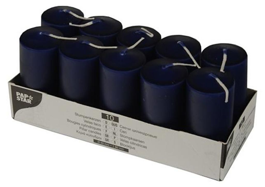 10 bougies à tige Ø 40 mm - 90 mm bleu foncé Image du produit 