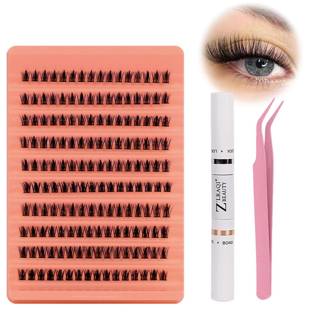 Z'LRAQI BEAUTY Segmentales falsches Wimpern-Set, Wimpern-Cluster-Set, einzelne künstliche Wimpern, natürlich aussehende D-Curl-Wimpern mit Wimper...