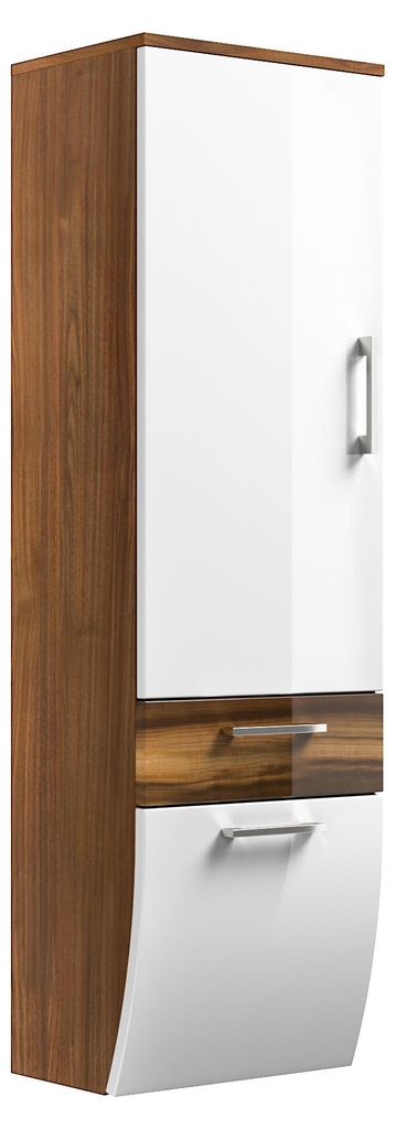 Hochschrank walnuss-weiß Produktbild 