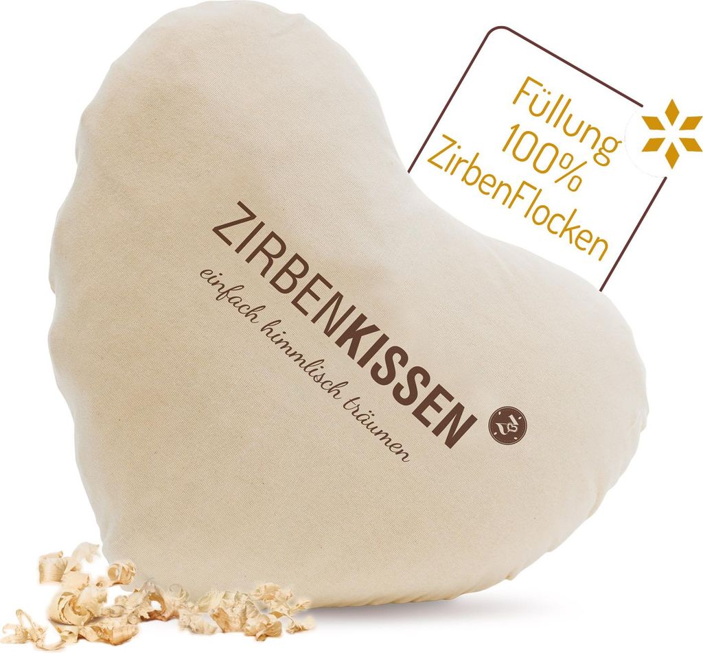ZirbenKissen HERZ 40x40 cm NATUR "einfach himmlisch träumen"