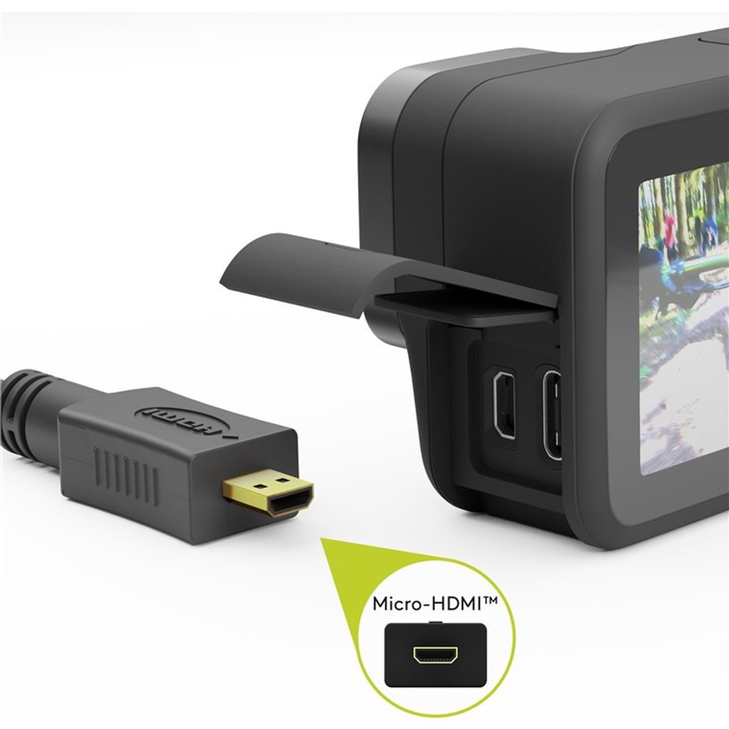 goobay High-Speed-HDMI-Kabel mit Ethernet Micro, 4K @ 60 Hz schwarz 1 m (Bulk)