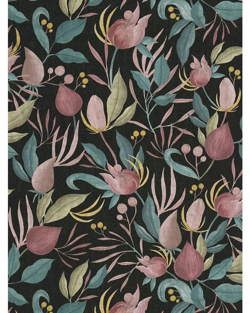 Holden Décor - "Cosmopolitan Still" Blüten Tapete AG4199 (Einheitsgröße) (Schwarz)