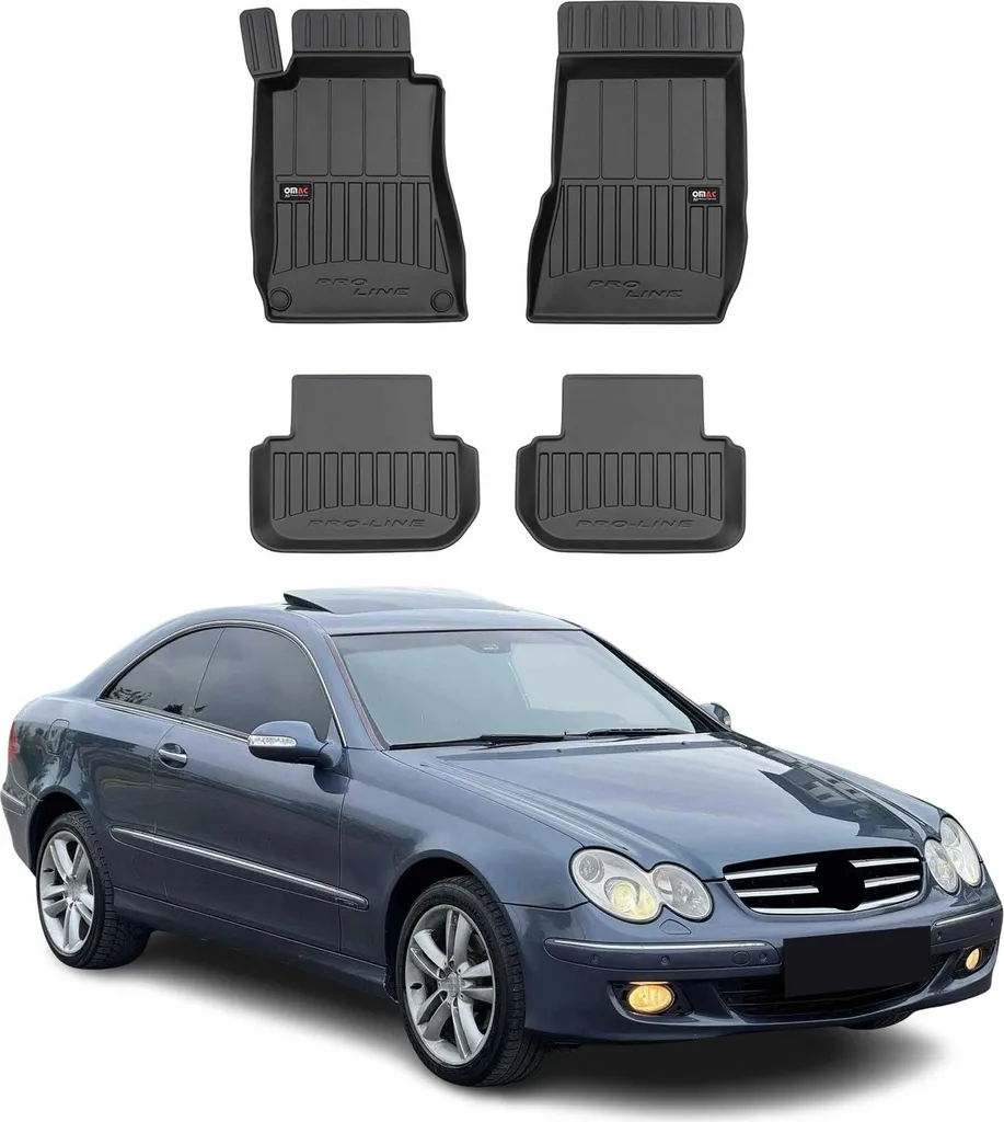 Tappetini Auto Mercedes CLK C209 A209 TPE Nero - Igiene e Comfort