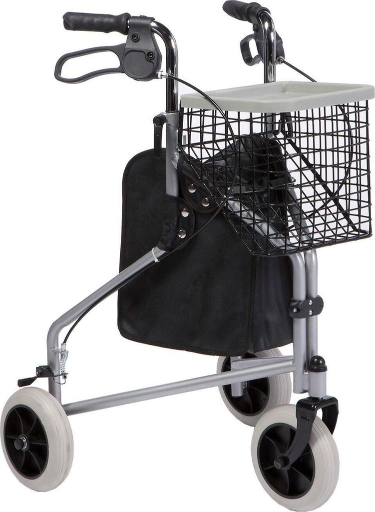 FabaCare Rollator Delta, 3-Rad-Rollator, Gehhilfe grau, Produktbild