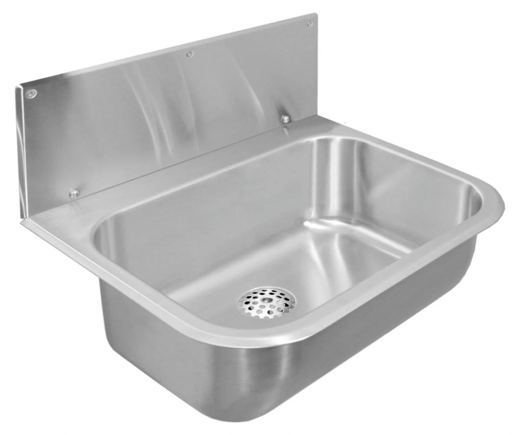 HEBERHARD Spoelbak SOLID 490, zonder overloop, afvoersieb Productafbeelding 