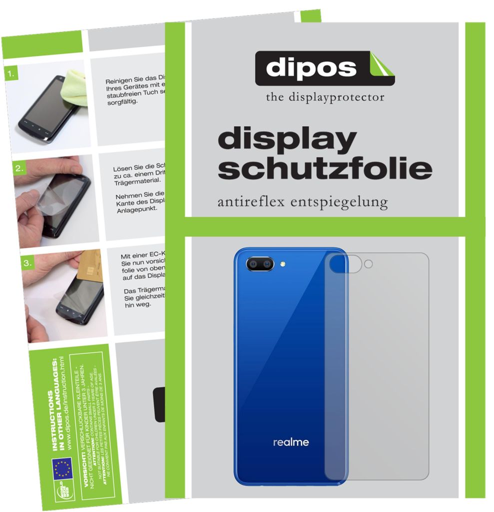 6x Schutzfolie für Oppo Realme C1 Rückseite matt Displayschutzfolie Display