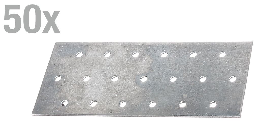 Alberts 50x Lochplatte 140x60x2 mm Lochplattenwinkel sendzimirverzinkt stabiler Metallverbinder