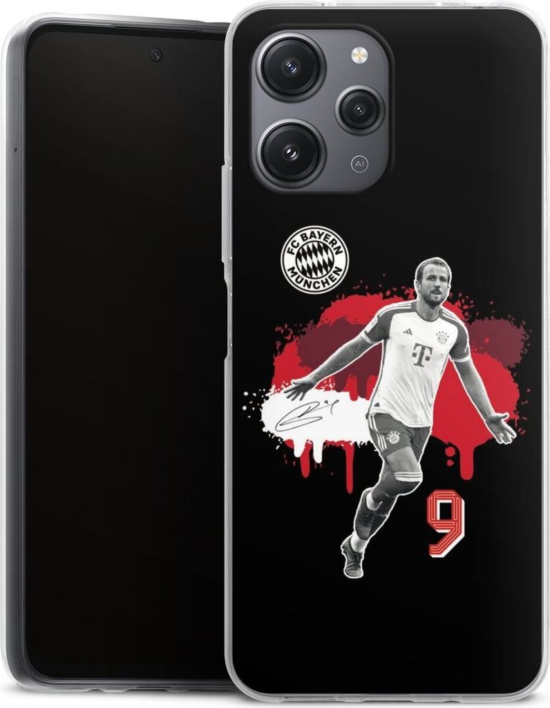 DeinDesign Handyhülle für Xiaomi Redmi 12 Silikon Hülle Case Smartphone Schutzhülle FC Bayern München Offizielles Lizenzprodukt Harry Kane