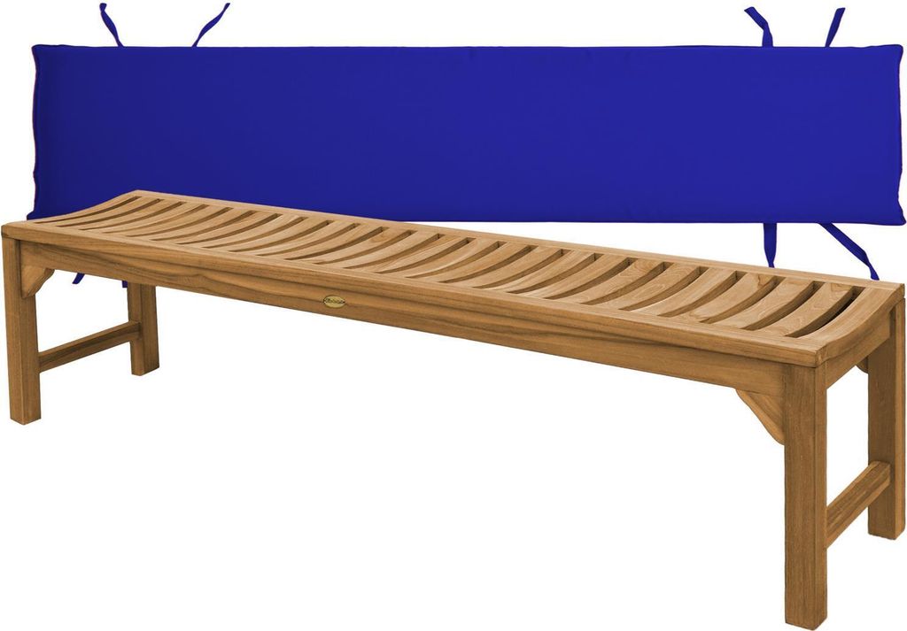 Gartenbank Ferrara Teak Massivholz 180 cm Blau