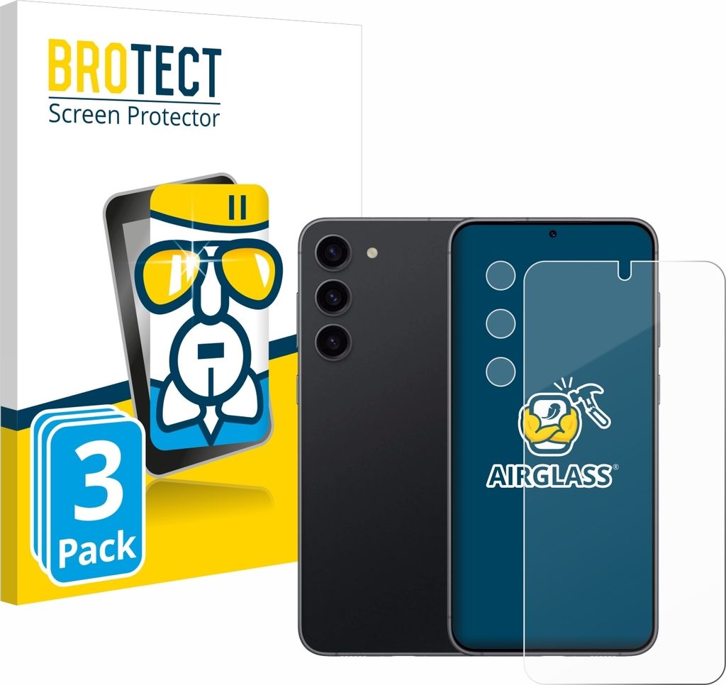 3x BROTECT Schutzglas für Samsung Galaxy S23 (Display+Kamera) Schutzfolie Panzer Folie Glas Display Schutz klar