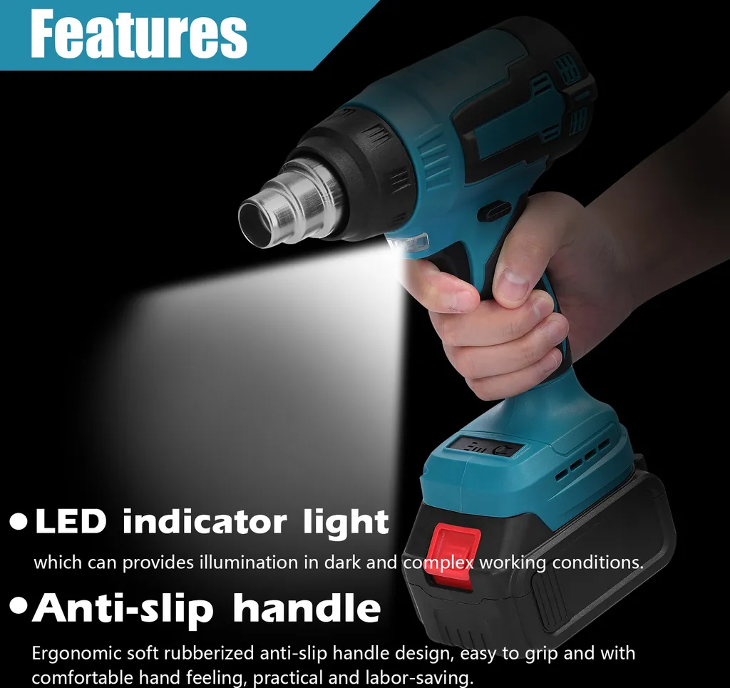 Pistolet à air chaud portable rechargeable pour travaux de rétractation - 5