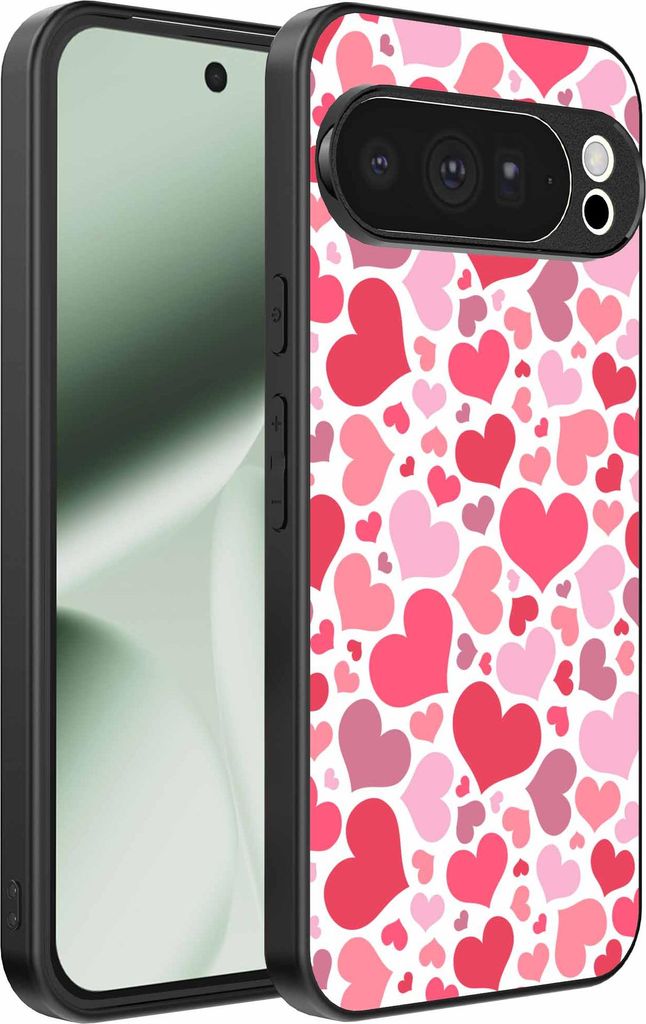 Geeignet für Google Pixel 10 Pro XL Phone Case mit Herzen Print - Hearts Design TPU Backcover Case - Kids Case mit Herzen Design - Smartphonics