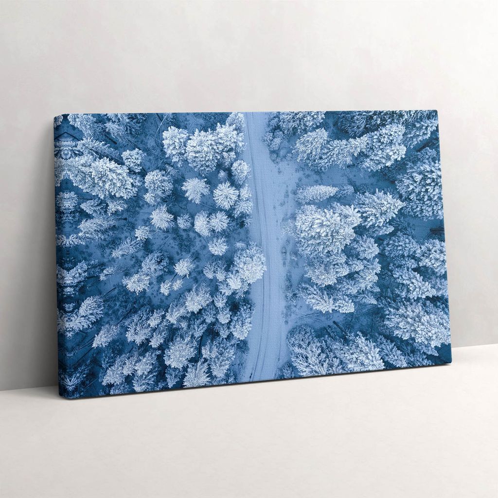 Wald aus der Vogelperspektive. Drohne – Leinwandbild Wandbild – 30x20 cm – Leinwandbilder – Wandbilder – Schlafzimmer – Flur