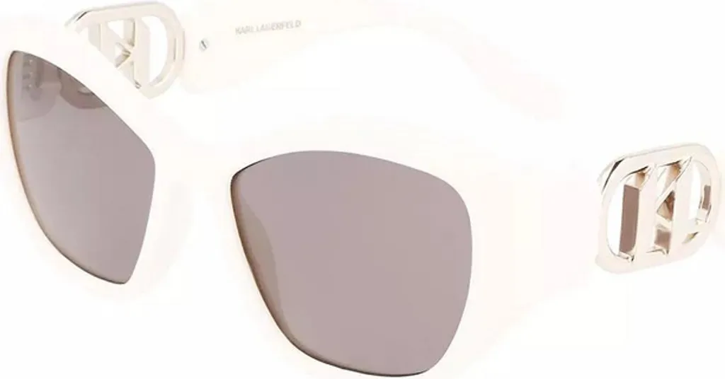 Karl Lagerfeld KL6086S 105: Occhiali da Sole Rettangolari Bianco Bianco