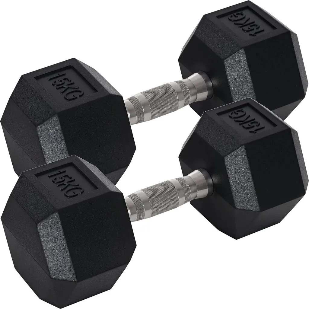Haltères courts 2 x 15 kg pour musculation à domicile et Cross-training