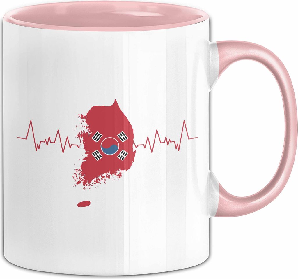 Seoul Tasse Geschenk Südkorea South Korea Kpop Kaffee-Becher Geschenkidee (Rosa)